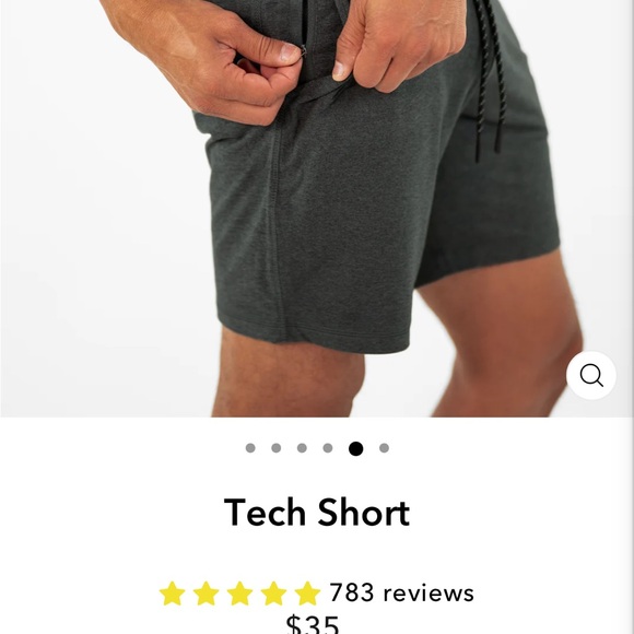 Bear Bottom Tech Short 7” inseam Charcoal Gray Large - Picture 13 of 16